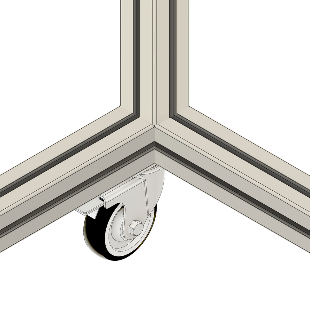 31-SPD4-7 MODULAR SOLUTIONS CASTER<br>4" SWIVEL TOP PLATE W/BRAKE & HARDWARE